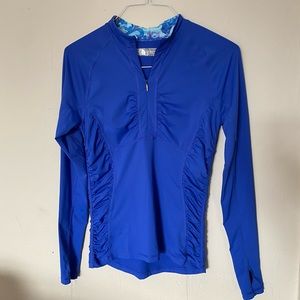 The North Face Blue Quarter Zip Track Running Jacket